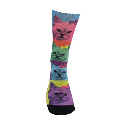 Full Color Sublimation Athletic Crew Cushion Socks